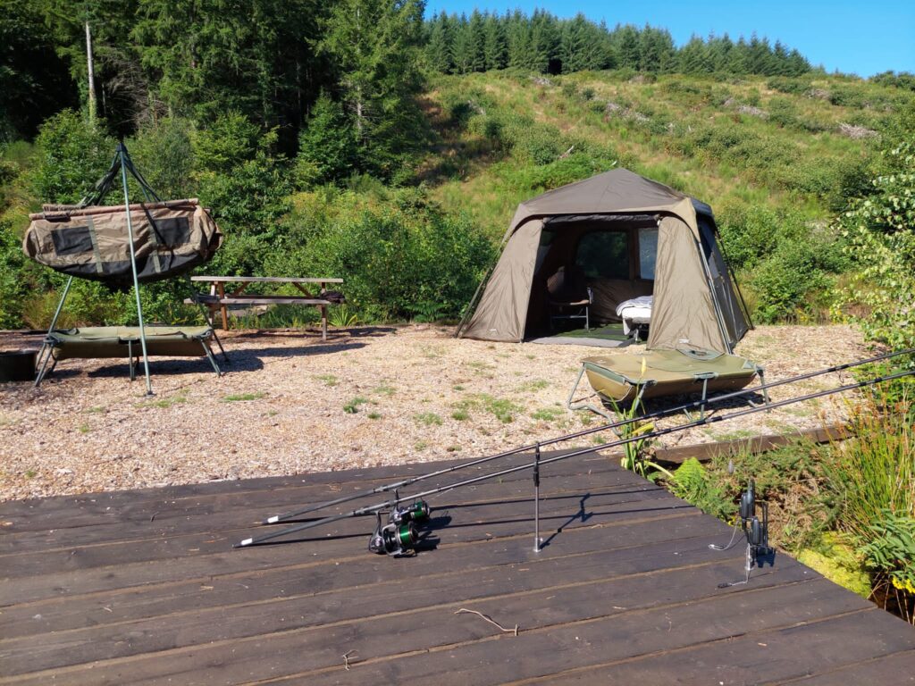 Bivy set up on island swim